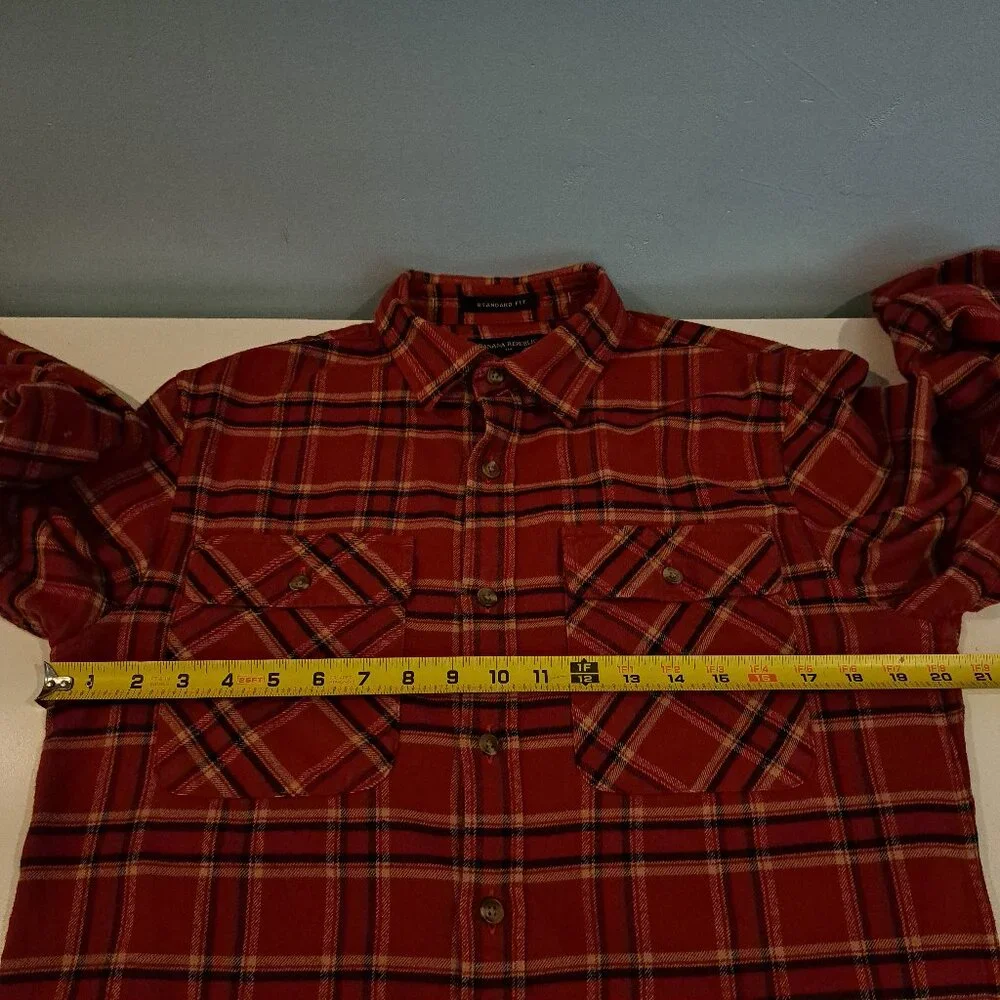 Banana Republic Men's Small Standard Fit Plaid 100% Cotton Flannel Shirt/Jacket